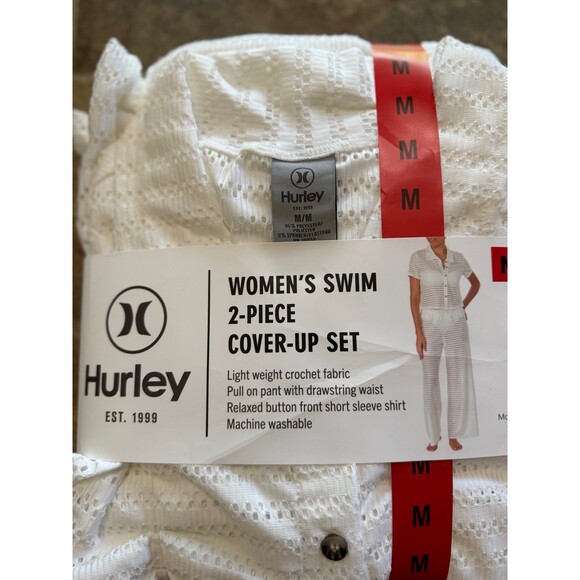 Hurley Women's Swim Cover Up Set White Size Medium - Picture 4 of 7